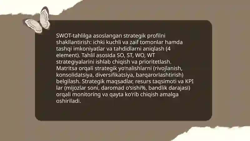 Turistik korxonalarning strategik profillari 4