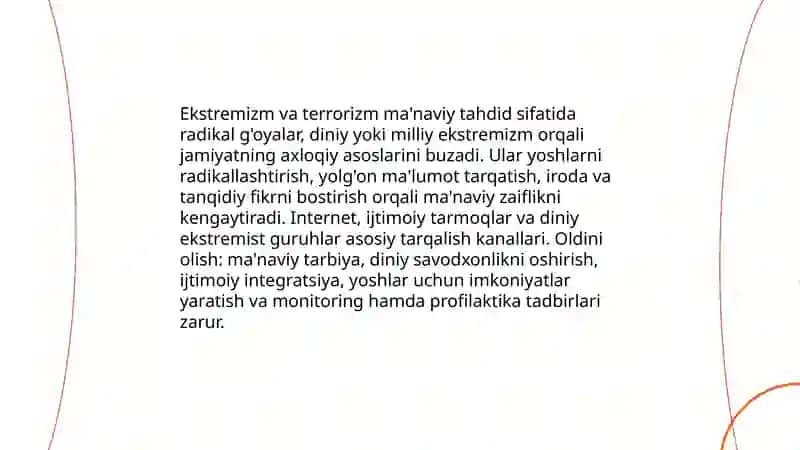 Ma'naviy tahdid ko'rinishlari va uning oldini olish 4