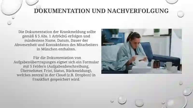 Krankmeldung und Aufgabenverteilung 4