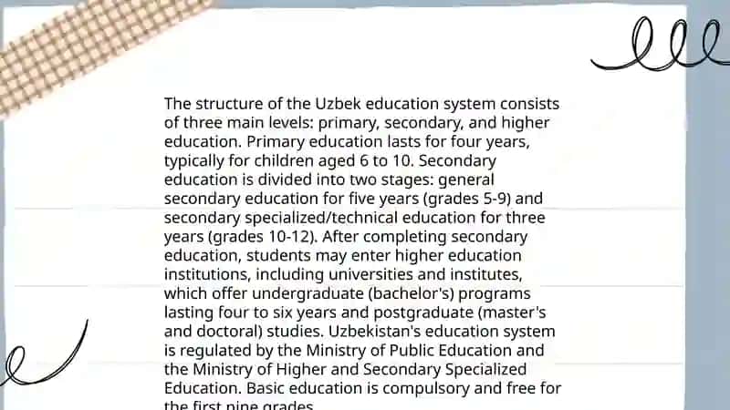 Education system in Uzbekistan 4