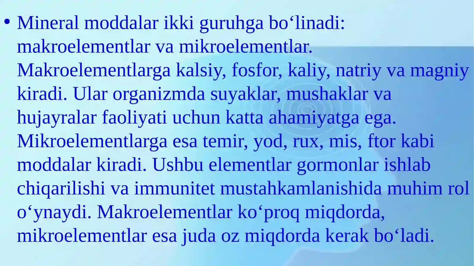 Oziq-ovqat mahsulotlari tarkibida mineral moddalar 4
