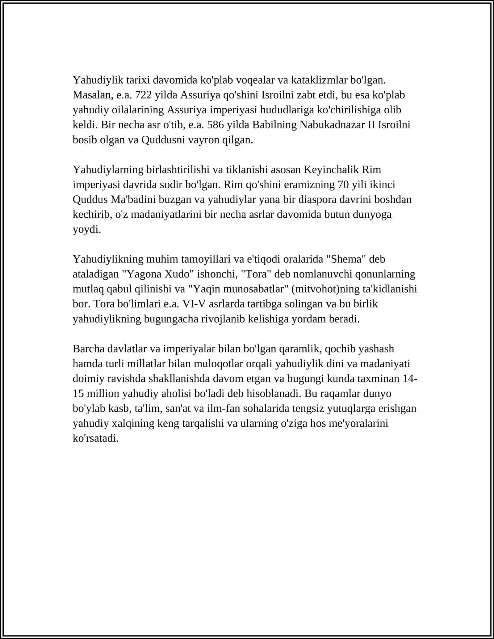YAHUDIYLIK DININING PAYDO BOʻLISHI VA ASOSCHISI 4