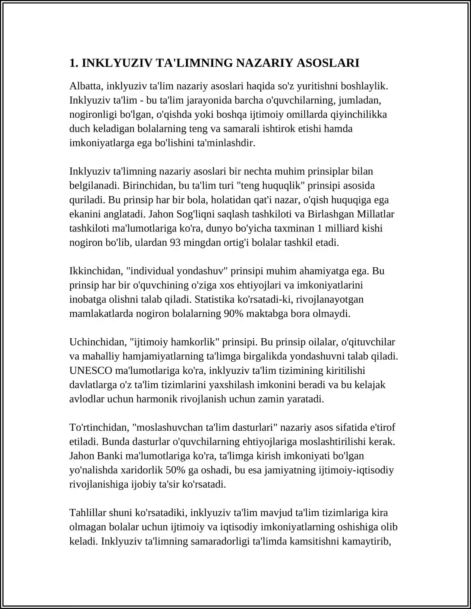 INKLYUZIV TA'LIMNING NAZARIY ASOSLARI 4