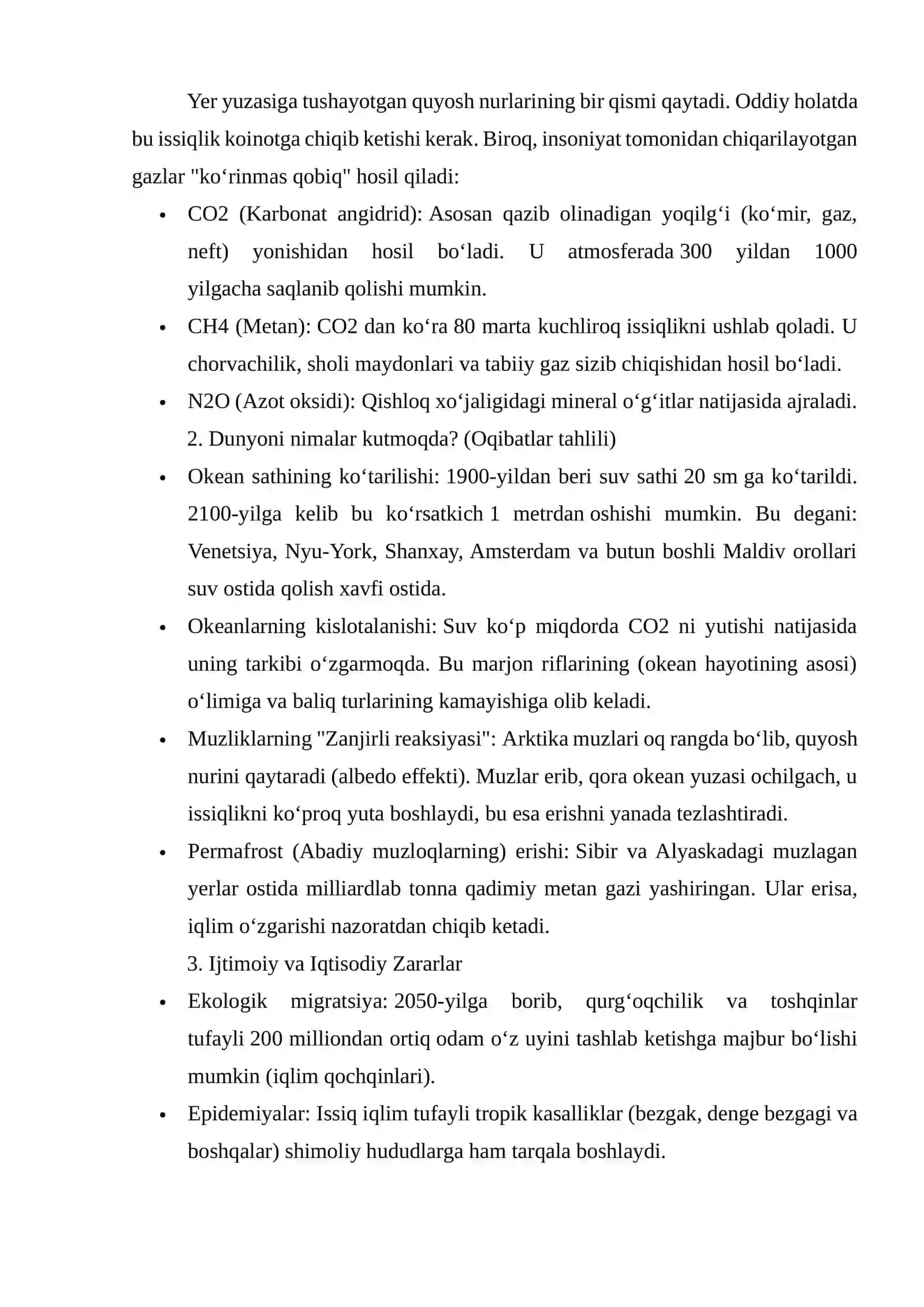 Ekologik muammolar va ularning yechimlari mustaqil ish 4