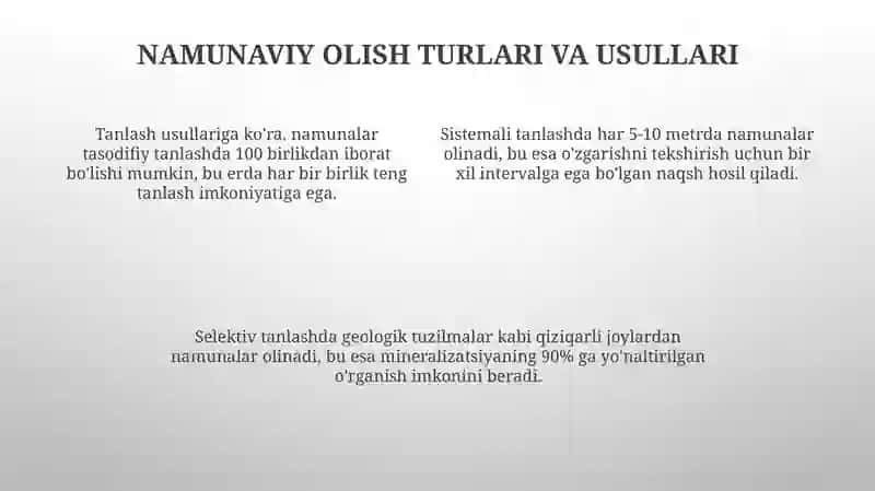 Qattiqfoydaliqazilmalardannamunaolishvauningturlari 4