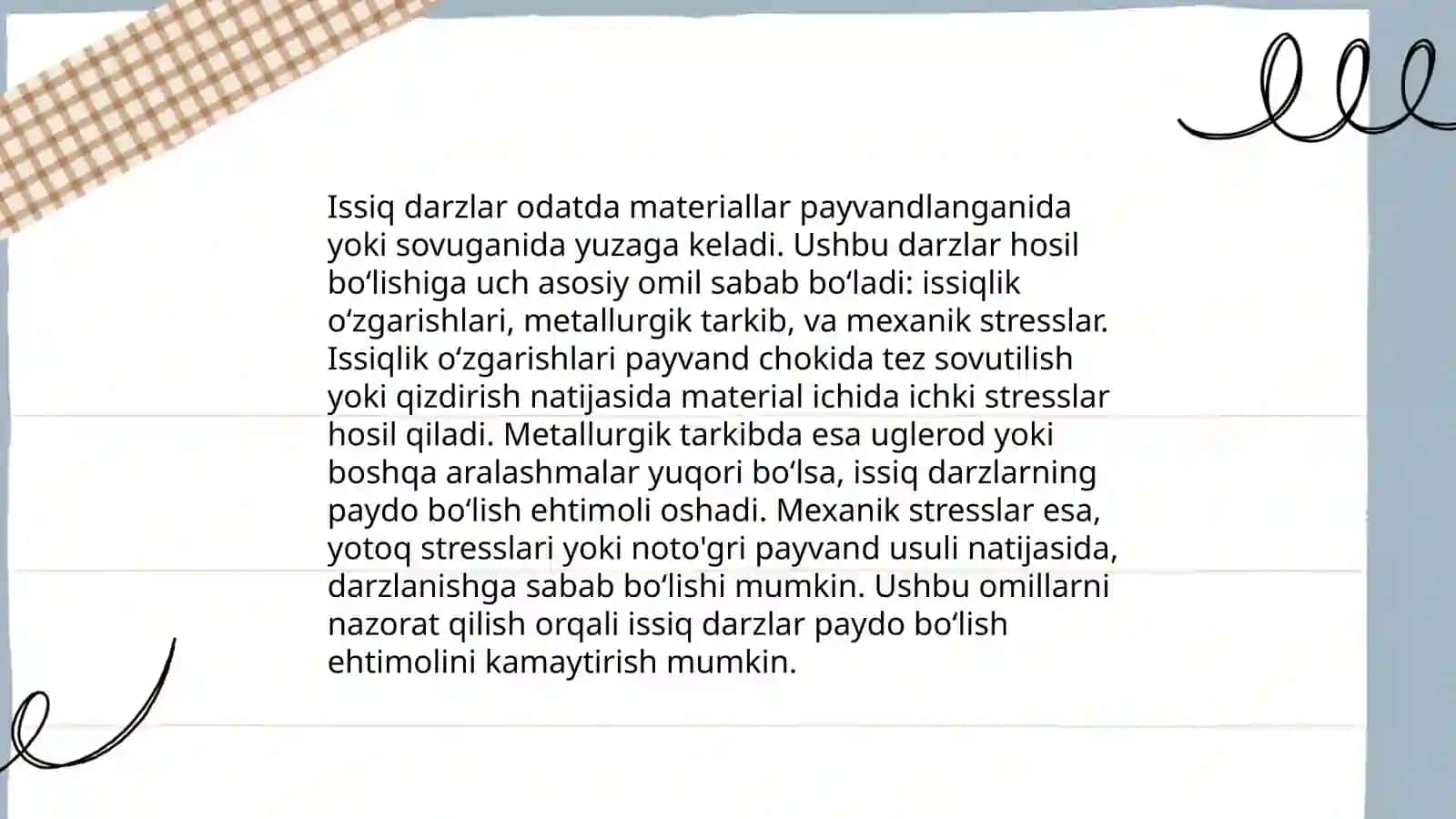 Issiq darzlar va sovuq darzlar 4