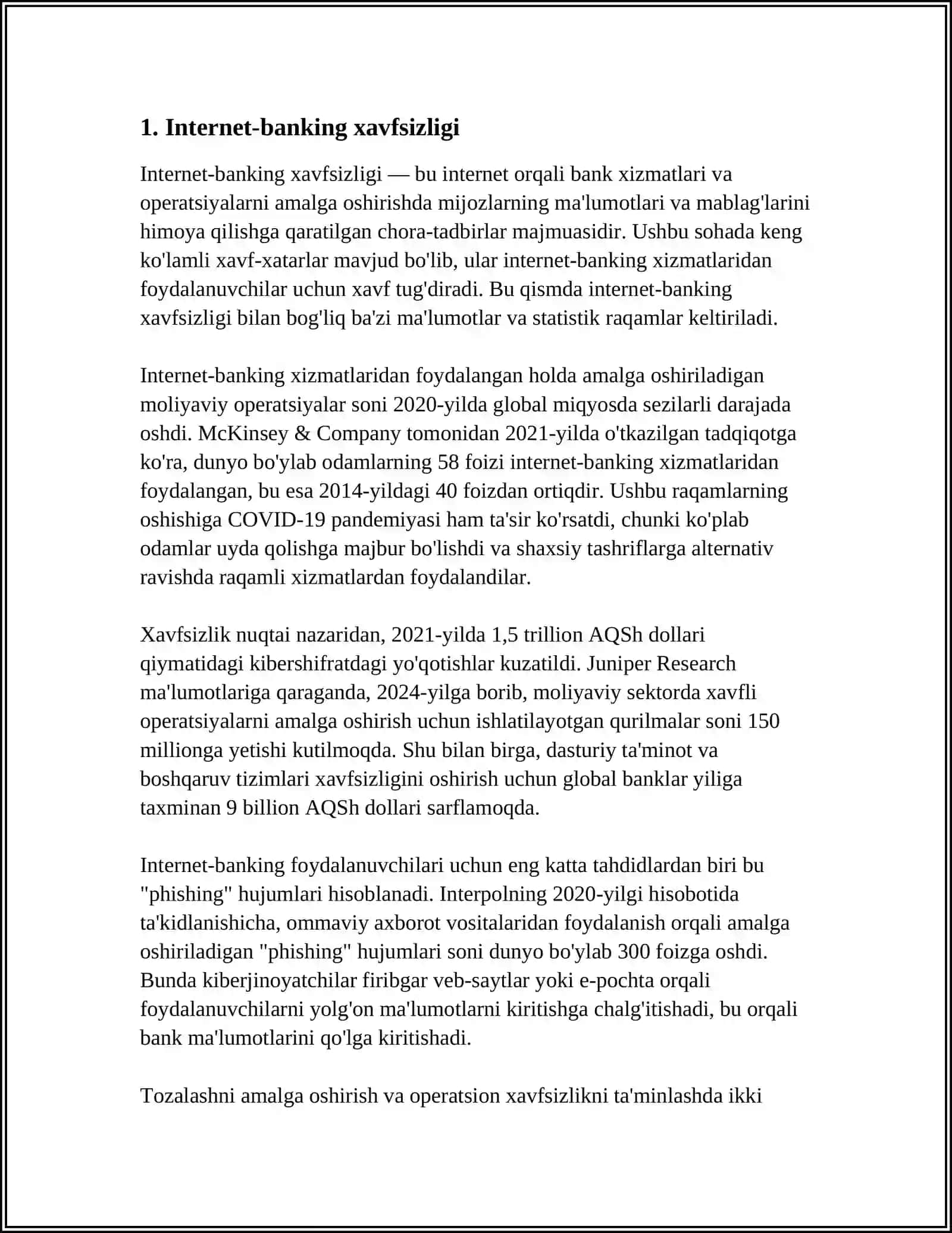 INTERNET- BANKING, INTERNET SAVDO, INTERNET-SUGʻURTA, INTERNET MARKETING 4