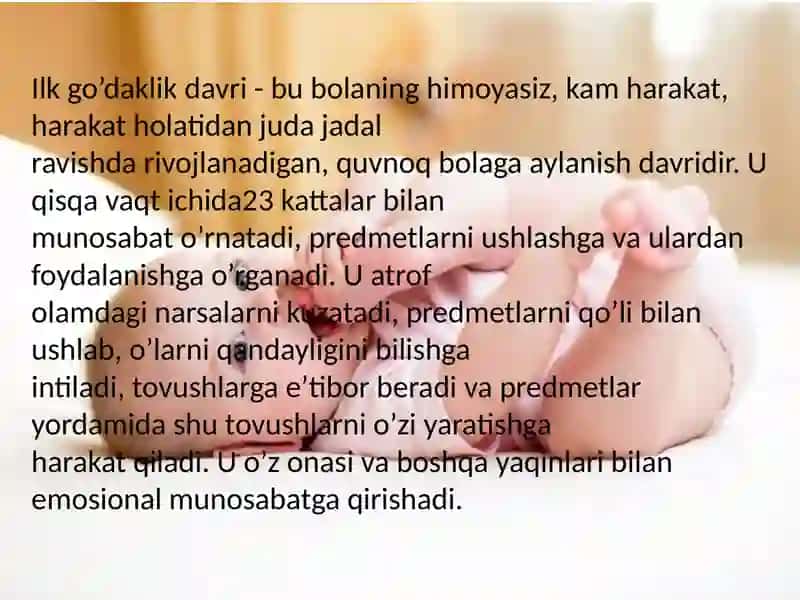 Ilk goʻdaklik davrida psixik rivojlanish 4