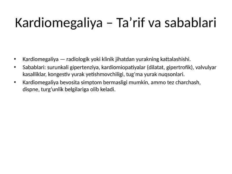 Yurak shovqinlari va kardiomegaliya 4