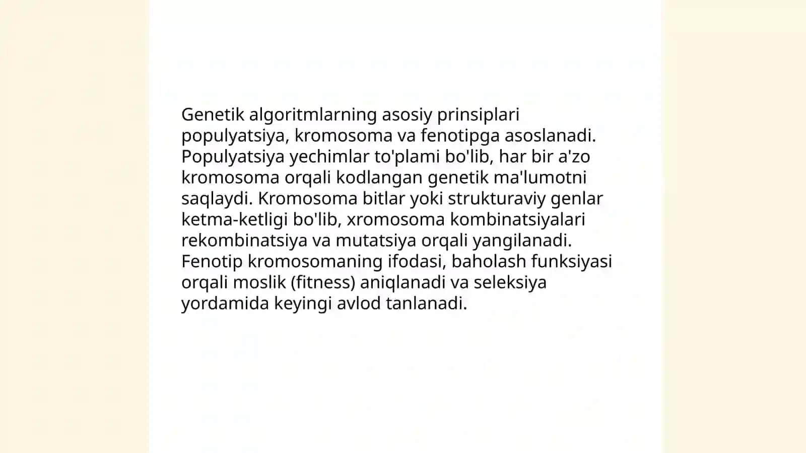 Evolyusion dasturlash va genetik algoritmlar 4