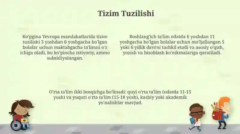 Yevropa ta'lim tizimlarining tuzilishi va rivojlanishi 4