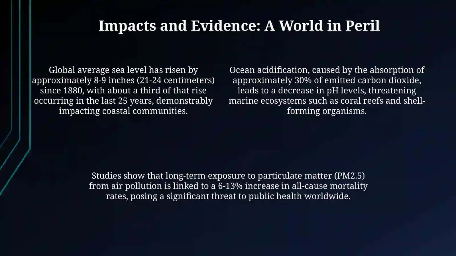 The environment, climate change and pollution. Presentation 4