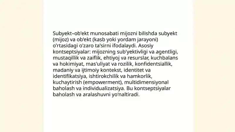 Mijozni bilish ob'ekti sifatida 4