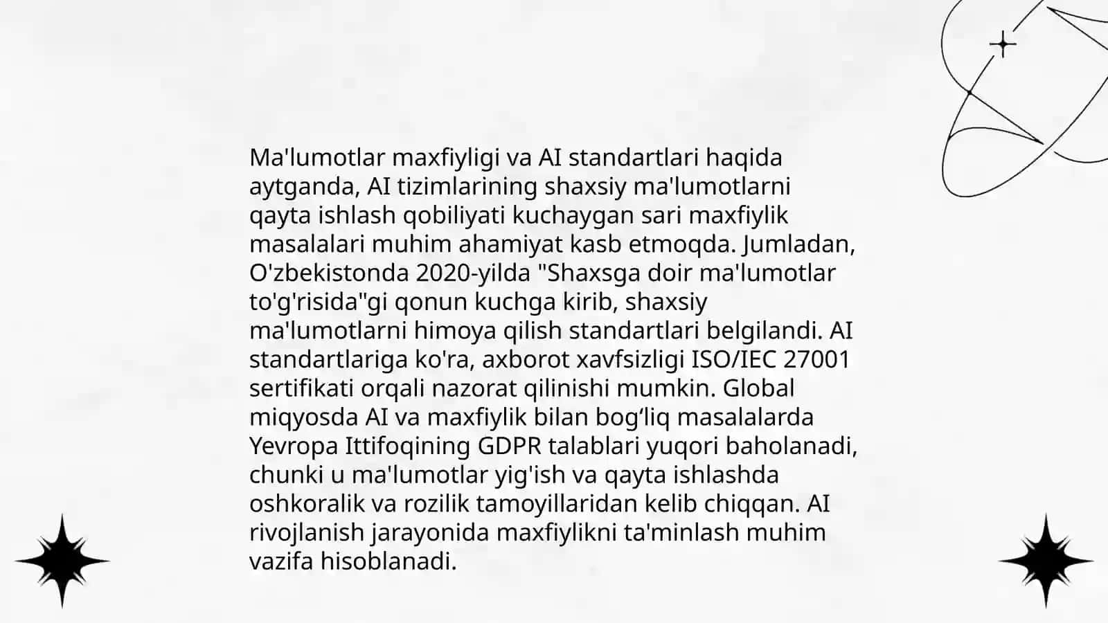Suniy intelekt ashyolarining standartlari 4