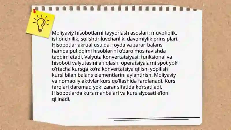 Moliyaviy hisobot uchun tushuntirish va eslatmalar 4