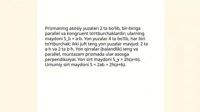Tortburchakli muntazam prizma 4