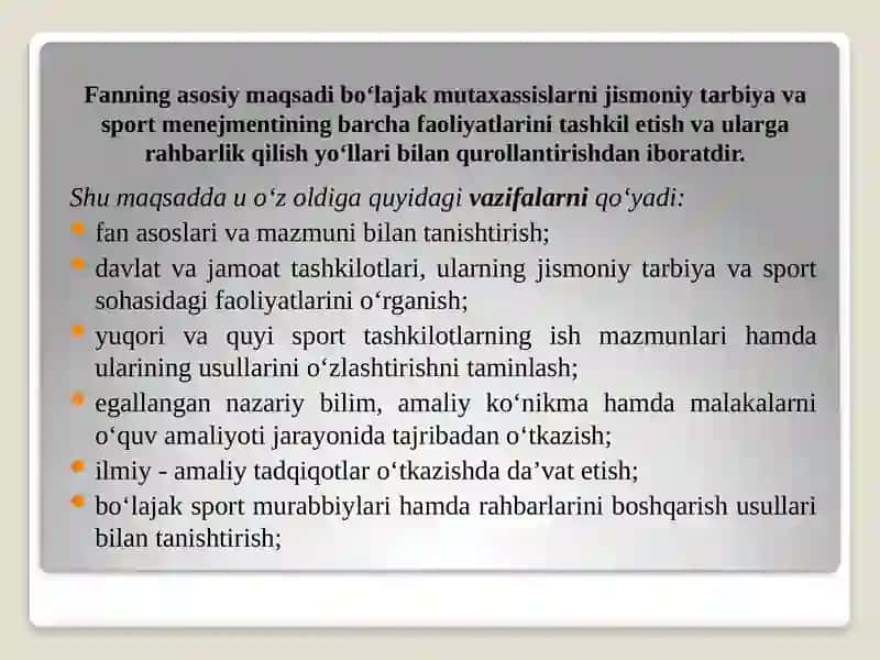Jismoniy tarbiya va sport menejmenti 4