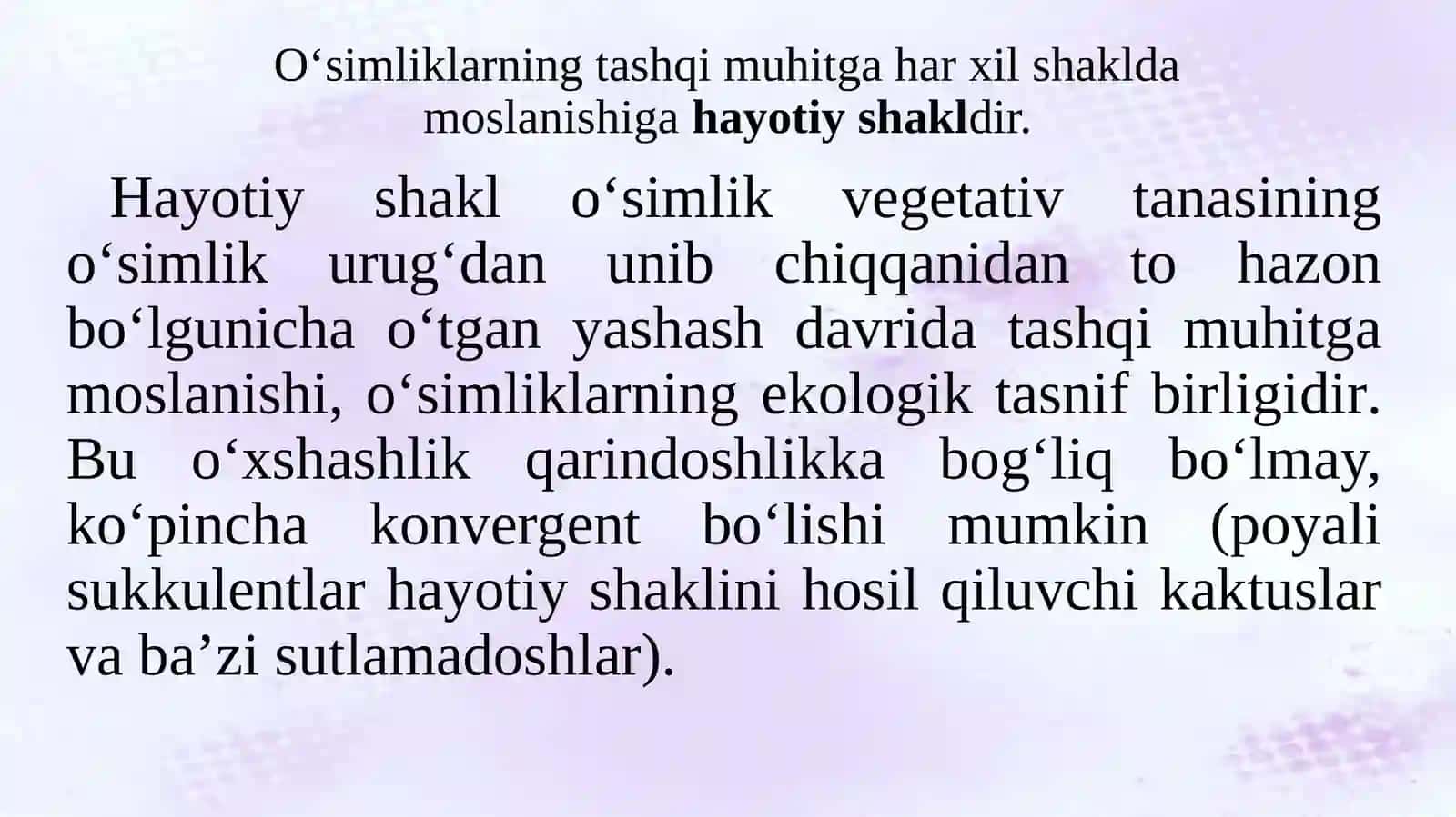 O’simliklarning hayotiy shakllari 4