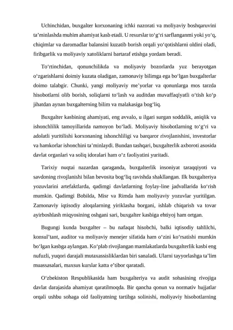 Buxgalter kasbiga qo'yilgan talablar 4