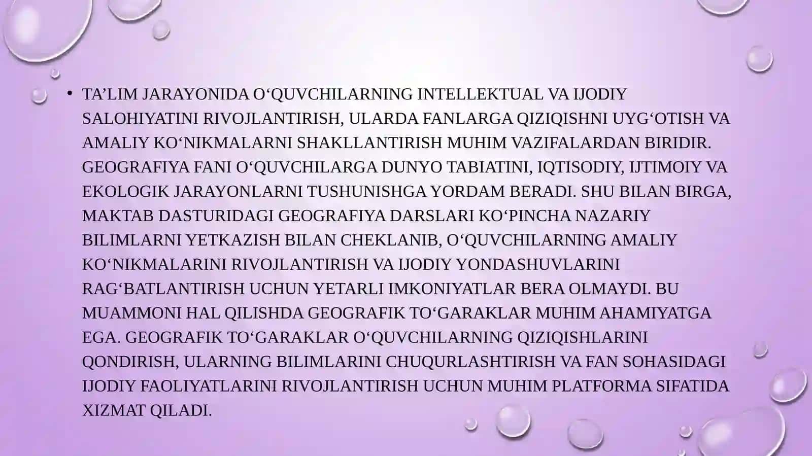 Geografiya va tabiiy fan o'qitish metodikasi 4