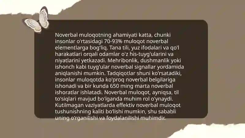 Verbal va Noverbal Muloqot Konikmalari 4