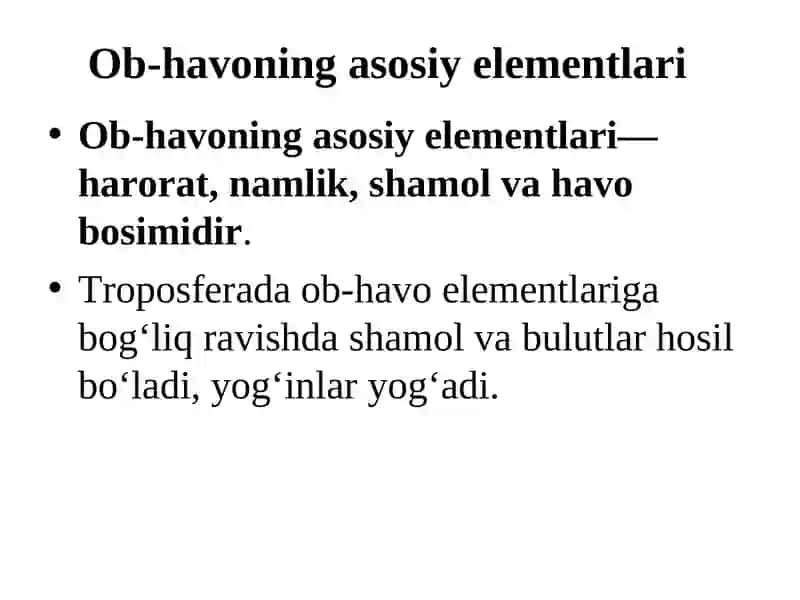 Iqlim va ob-havo 4