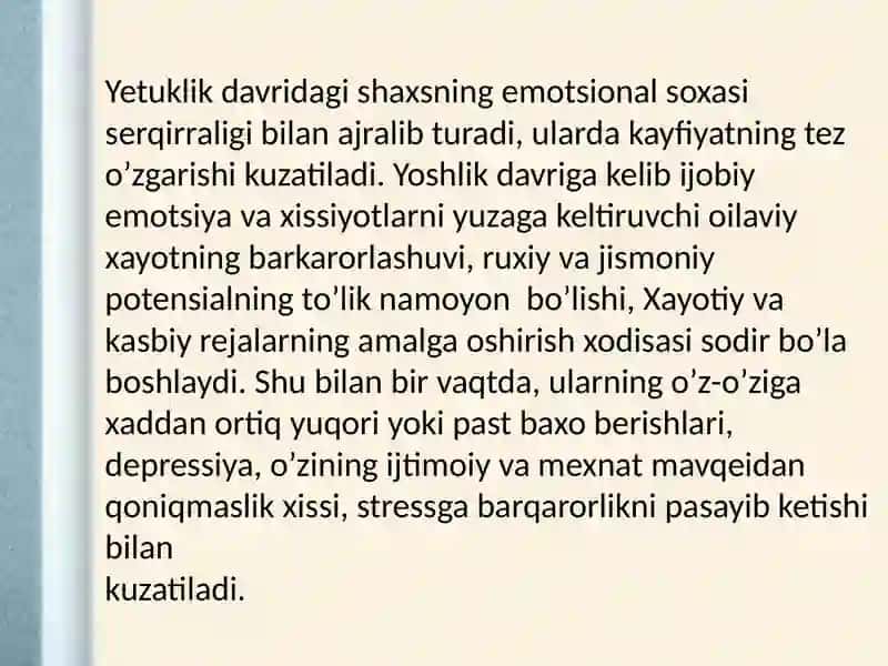 Kasbiy shakllanish va rivojlanish 4