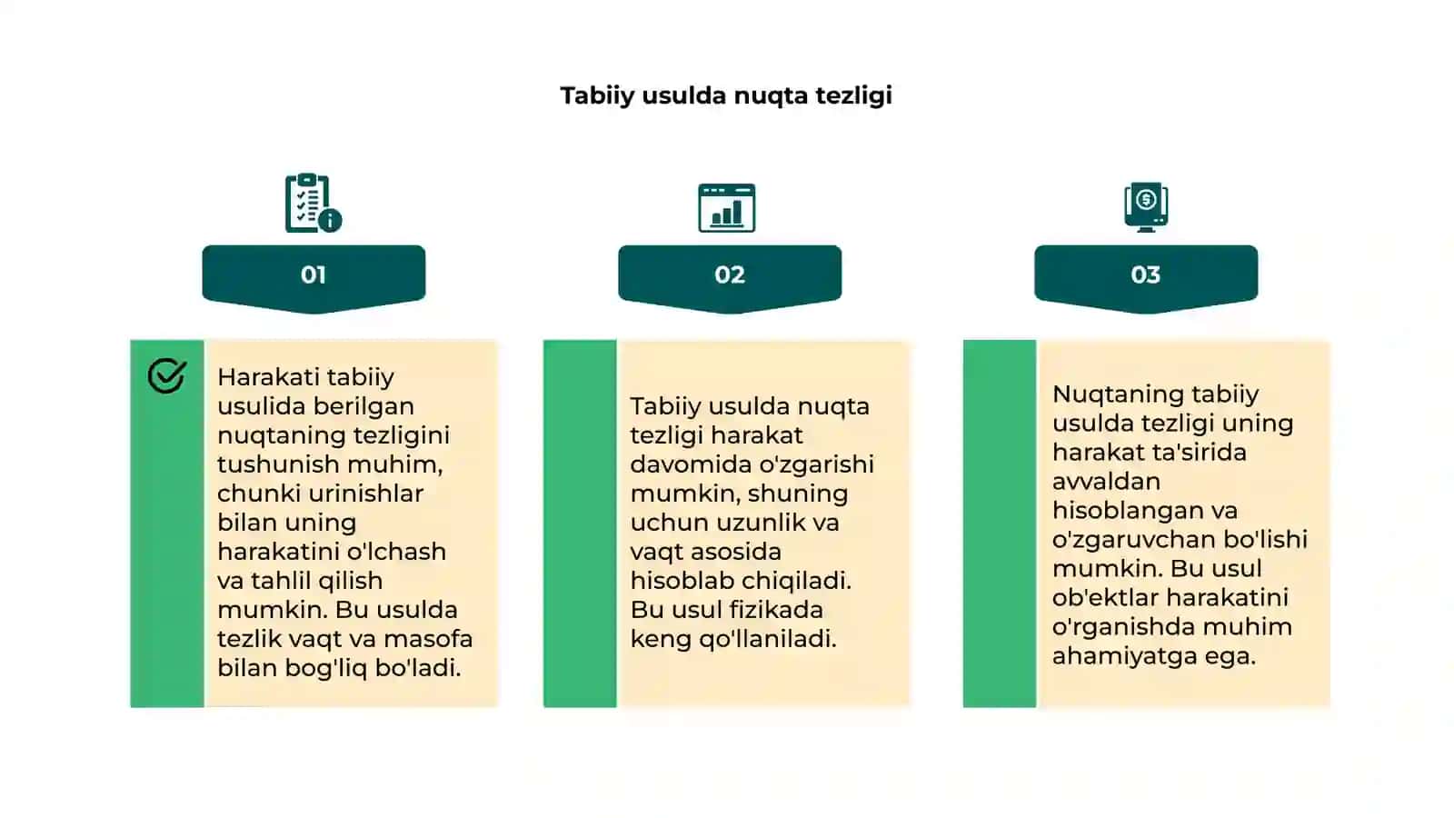 Harakati tabiiy usulida berilgan nuqtaning tezligi 4