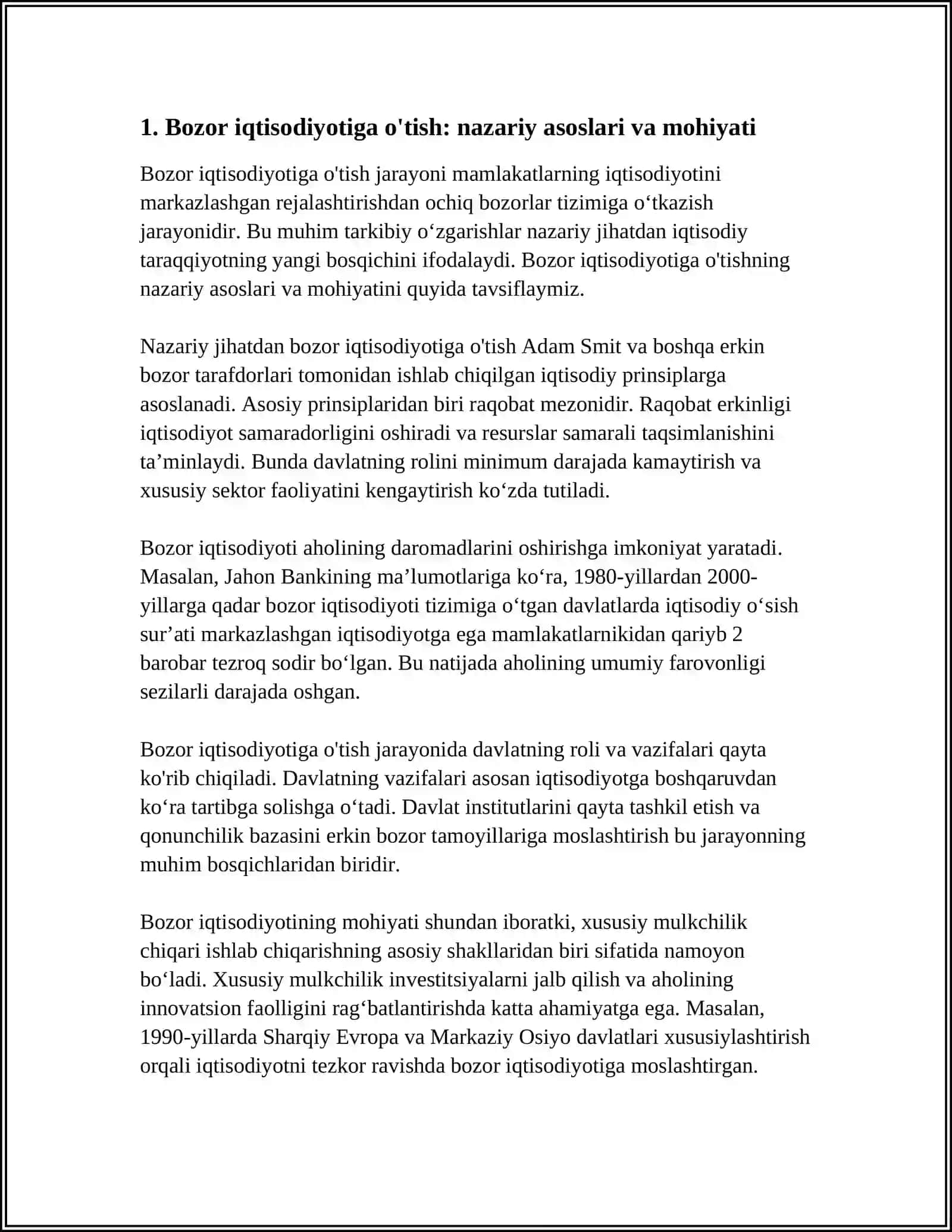 BOZOR IQTISODIYOTIGA O'TISH VA O'ZBEKISTONNING BOZOR IQTISODIOTIGA O'TISHI 4