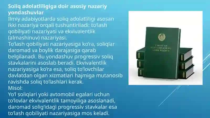 Soliq adolatliligi va tenglik tamoyili 4
