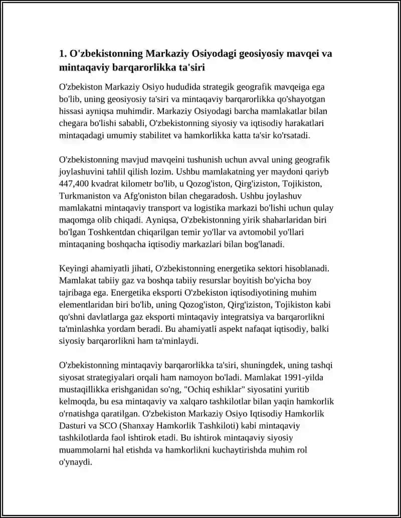 O'zbekistonning Geosiyosiy O'rni 4