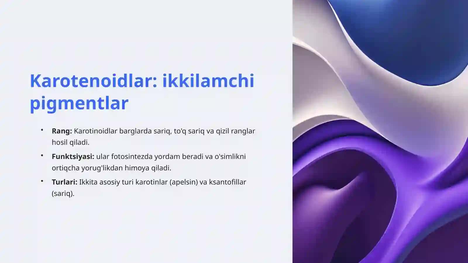 Barglarning pigmentlari bilan tanishtirish 4
