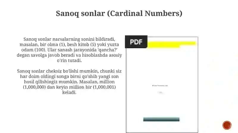 Sonlar: Sanoq va Tartib Sonlar 4
