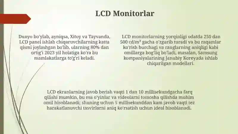 Monitor va uning turlari 4