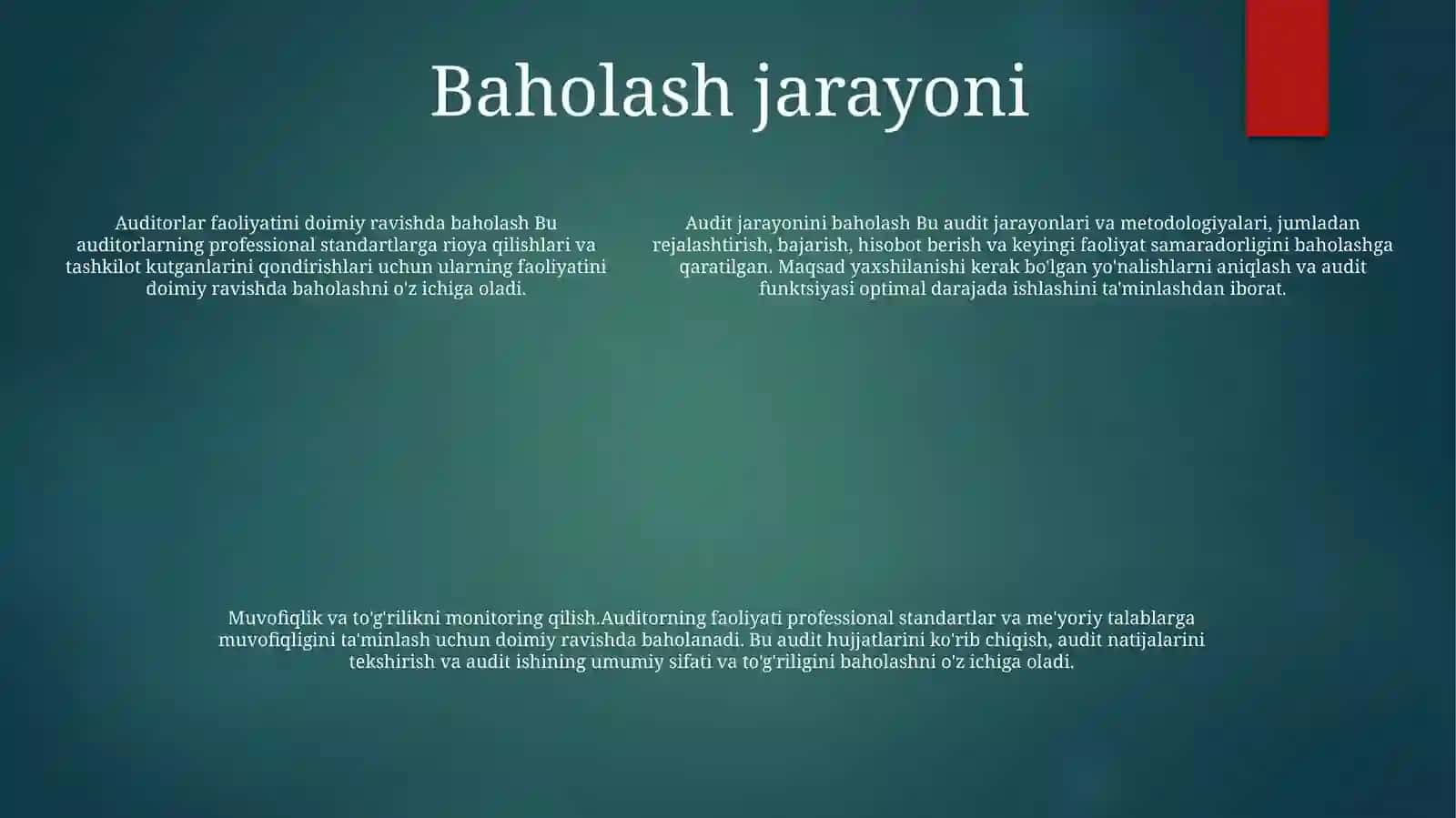 Audit O'Tkazuvchi Shaxs FaoliyatiniUzluksizliginiBaholash 4