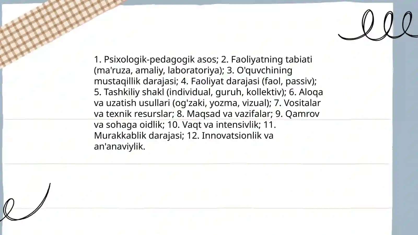 Tarbiyaning umumiy metodlari tasnifi 4