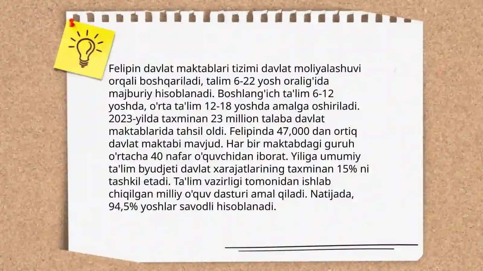 Felipin ta'lim tizimi 4
