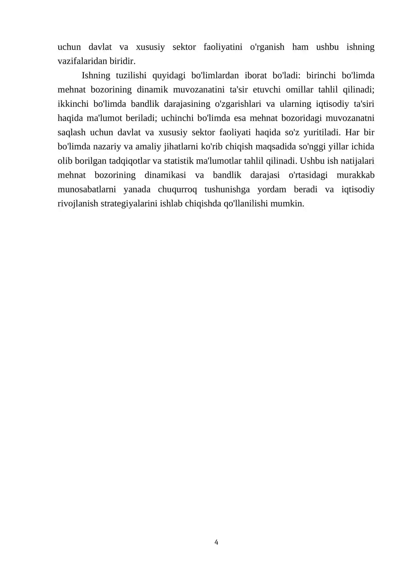 Mehnat bozoridagi dinamik muvozanat va bandlik darajasi 4