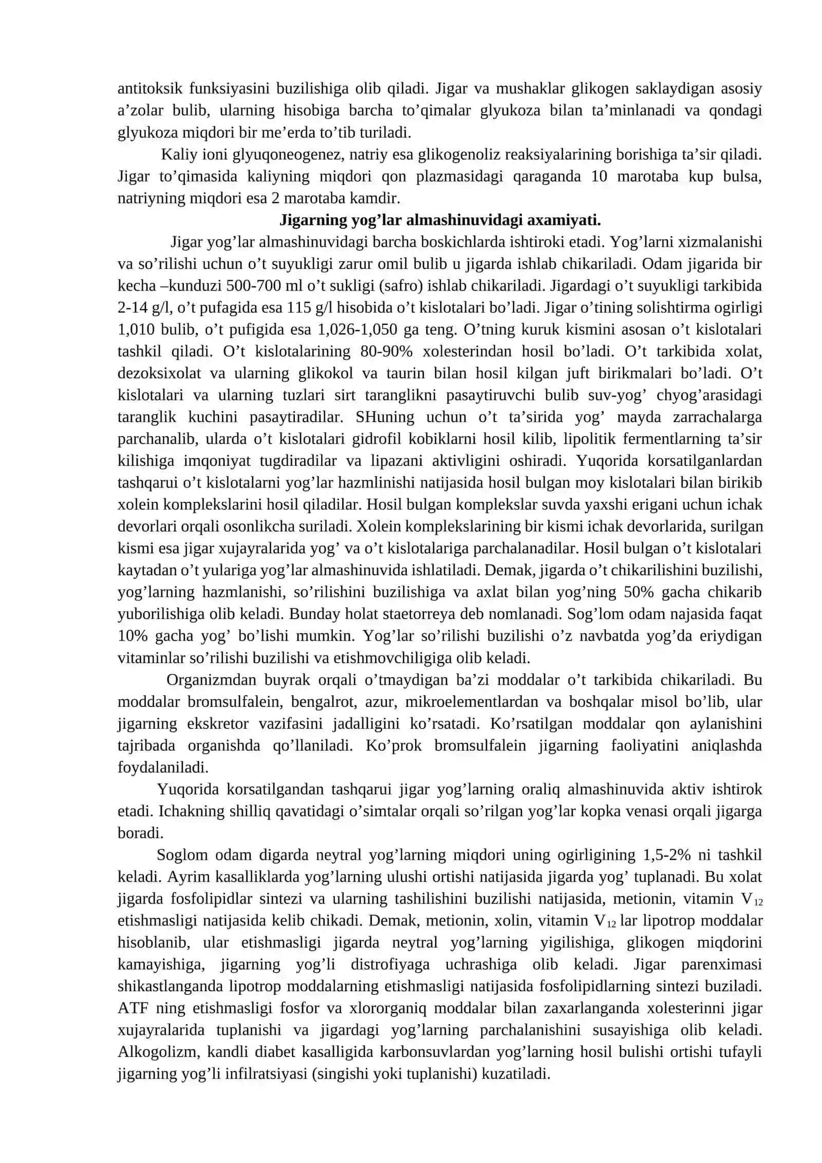 Jigar biokimyosi (davomi) 4