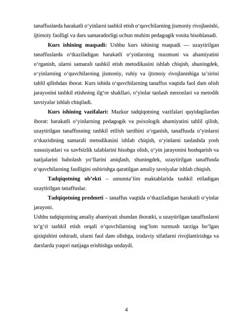 Uzaytirilgan tanaffusda o’tkaziladigan harakatli o’yinlar 4