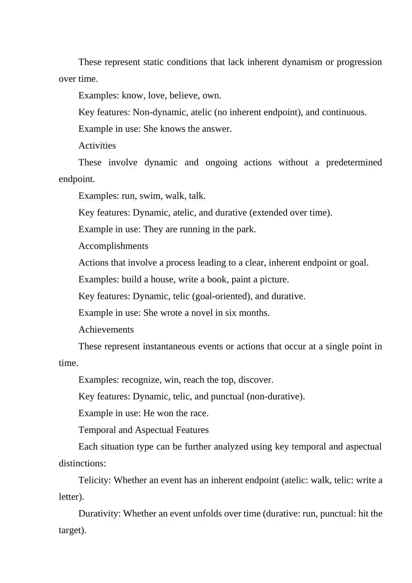 CONCEPTUALISING EXPERIENCES EXPRESSED IN SITUATION TYPES 4