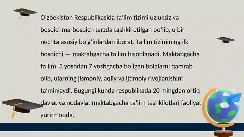 Oʻzbekiston Respublikasi ta'lim tizimi 4