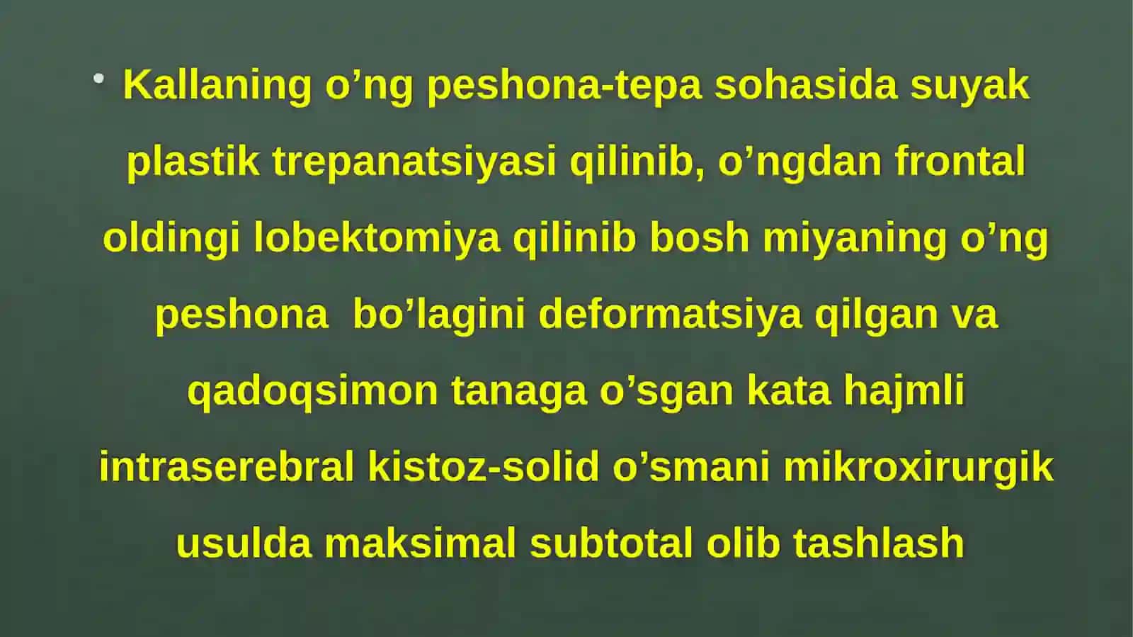 NEYROXIRURGIYA BO’LIMI 4