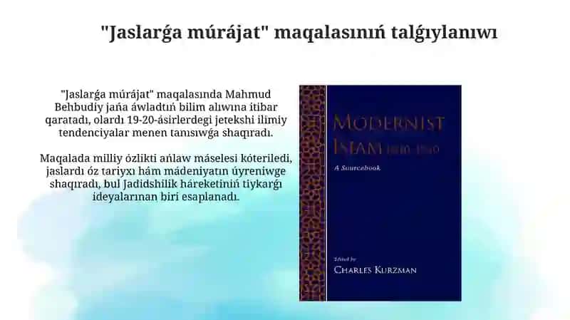 "Jaslarǵa múrájat" hám "Áziz jaslarǵa múrájat" maqalaları 4