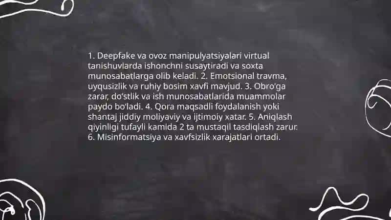 Virtual olam va manipulyatsiya. Virtual tanishuvlar 4