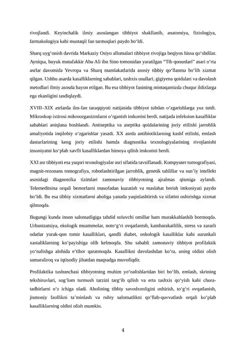 Tibbiyot fanining shakllanishi va rivojlanish bosqichlari 4