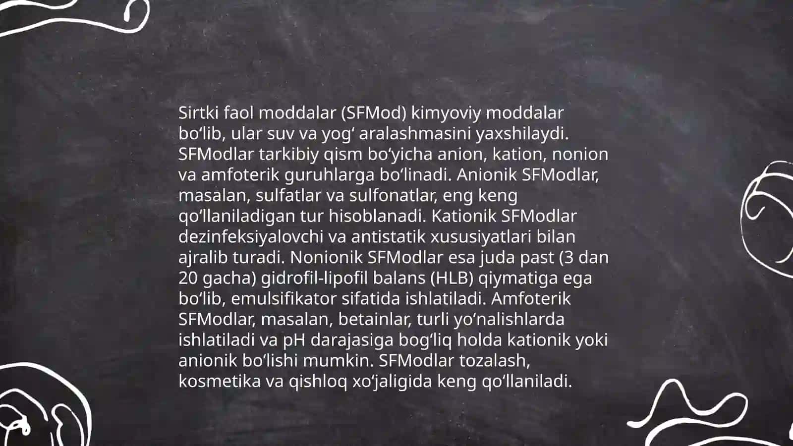 Sirtki faol moddalarning tuzilishi 4