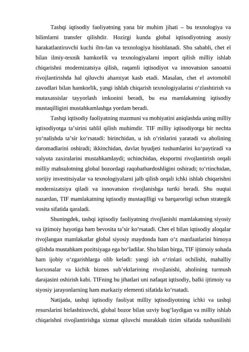 Oʻzbekiston Respublikasi Tashqi Iqtisodiy Faoliyatni Tartibga Solish Mexanizmlari 4