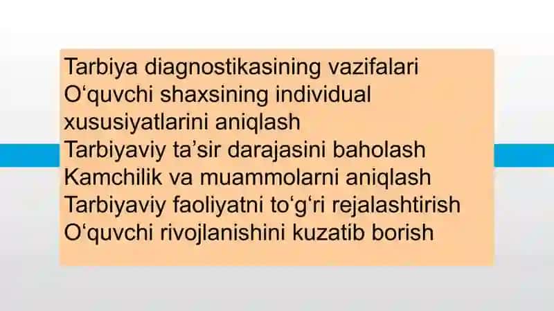 Tarbiya diagnostikasining shaxs tarbiyasidagi òrni va ròli 4
