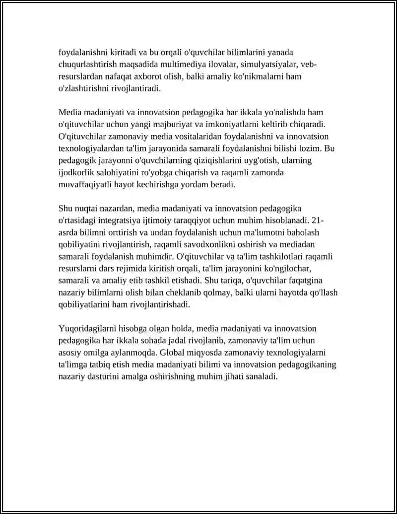 MEDIA MADANIYATI VA INNOVATSION PEDAGOGIKA 4